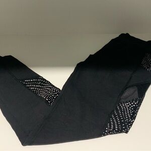 Black Leggings with Mesh Detail